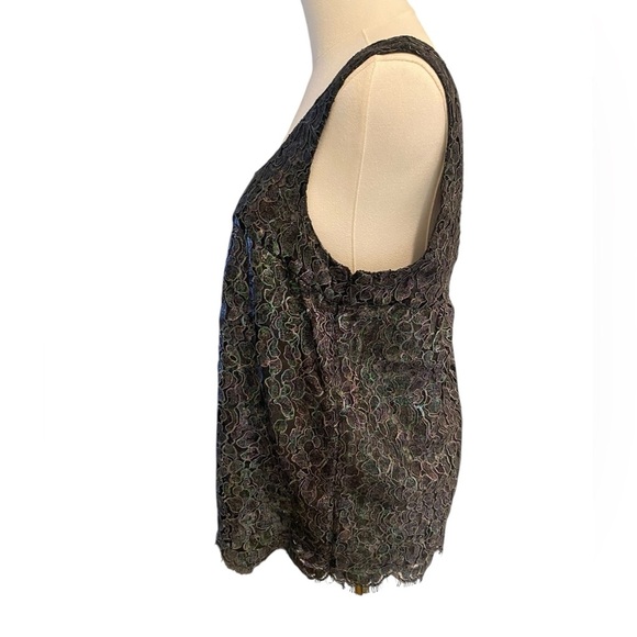 CHANEL Black Iridescent Lace Tank Top - Picture 9 of 9
